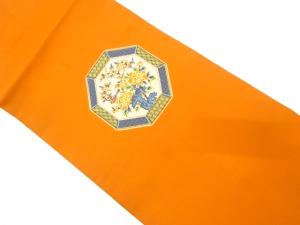 絵皿に花鳥模様織り出し　名古屋帯